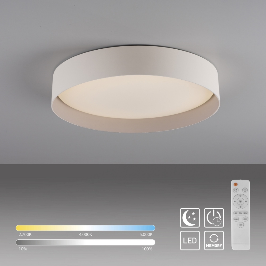 Schöner Wohnen 14594-39 - Lámpara de techo LED regulable TAVOLI LED/20W/230V 2700-6500K, diámetro 39 cm, gris + mando a distancia