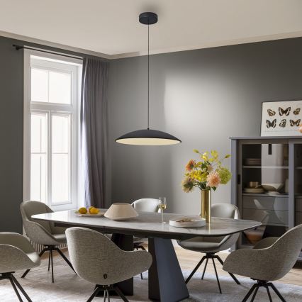 Schöner Wohnen 14607-18 - Lámpara colgante regulable con cable LENTE LED/23W/230V Ø 50 cm negro