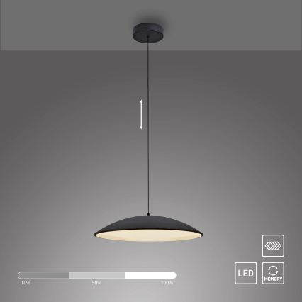 Schöner Wohnen 14607-18 - Lámpara colgante regulable con cable LENTE LED/23W/230V Ø 50 cm negro