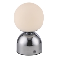 Schöner Wohnen 19218-17 - Lámpara de mesa LED RUDI recargable, táctil y regulable LED/1,2W/5V 3000-6000K 1200 mAh cromo brillante