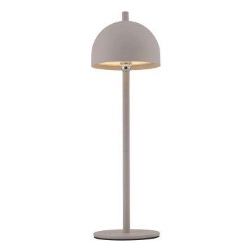 Schöner Wohnen 19244-39 - Lámpara de mesa LED recargable para exterior BELLIS, regulable con control táctil LED/2,5W/5V 2600 mAh IP54 gris