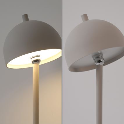 Schöner Wohnen 19244-39 - Lámpara de mesa LED recargable para exterior BELLIS, regulable con control táctil LED/2,5W/5V 2600 mAh IP54 gris