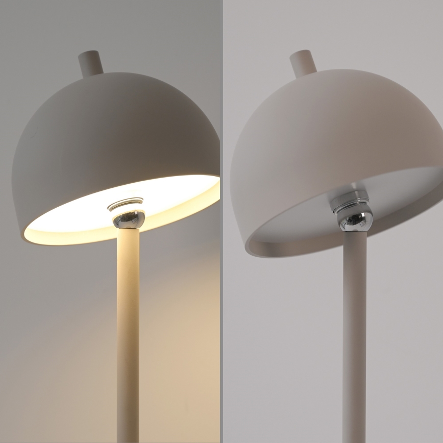 Schöner Wohnen 19244-39 - Lámpara de mesa LED recargable para exterior BELLIS, regulable con control táctil LED/2,5W/5V 2600 mAh IP54 gris