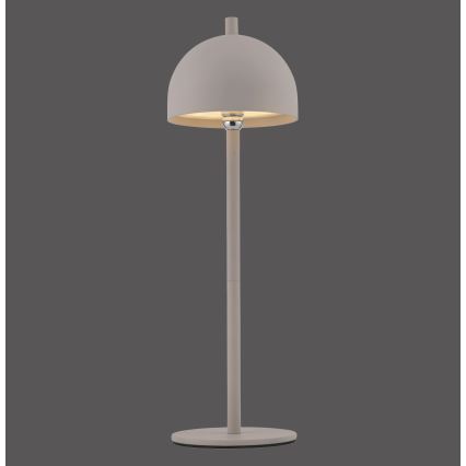 Schöner Wohnen 19244-39 - Lámpara de mesa LED recargable para exterior BELLIS, regulable con control táctil LED/2,5W/5V 2600 mAh IP54 gris