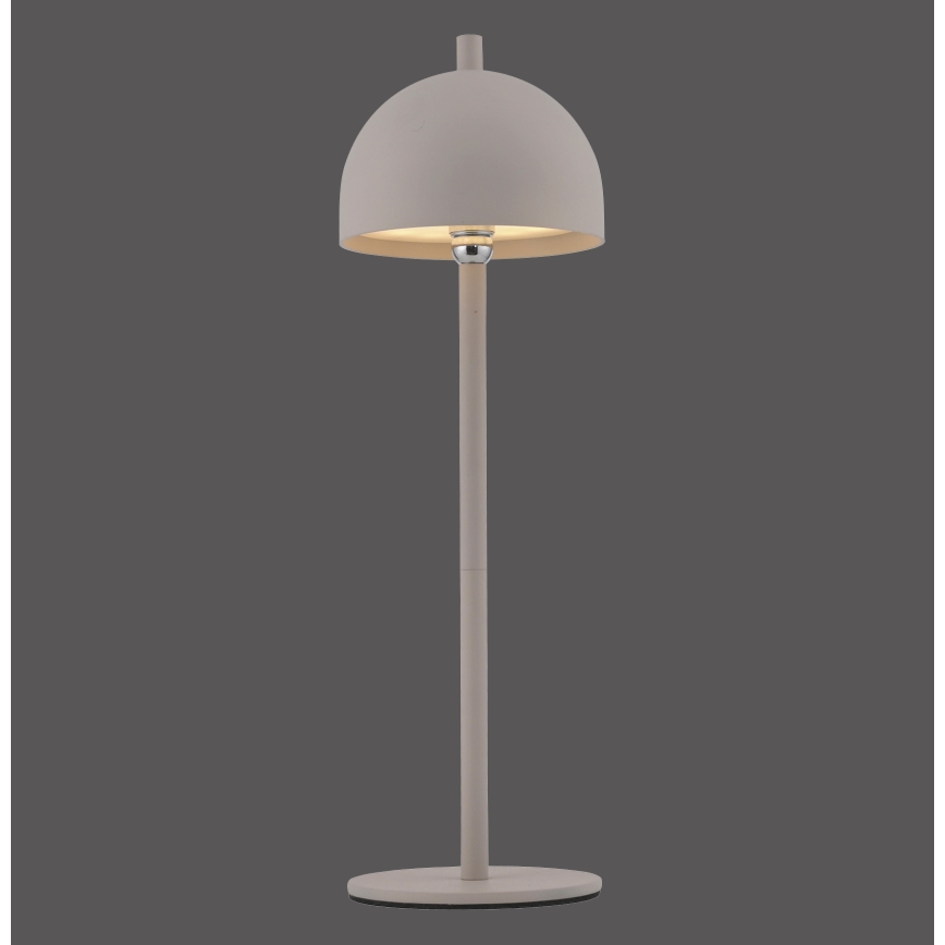 Schöner Wohnen 19244-39 - Lámpara de mesa LED recargable para exterior BELLIS, regulable con control táctil LED/2,5W/5V 2600 mAh IP54 gris