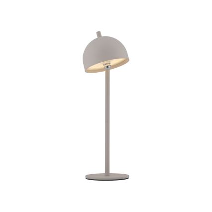 Schöner Wohnen 19244-39 - Lámpara de mesa LED recargable para exterior BELLIS, regulable con control táctil LED/2,5W/5V 2600 mAh IP54 gris