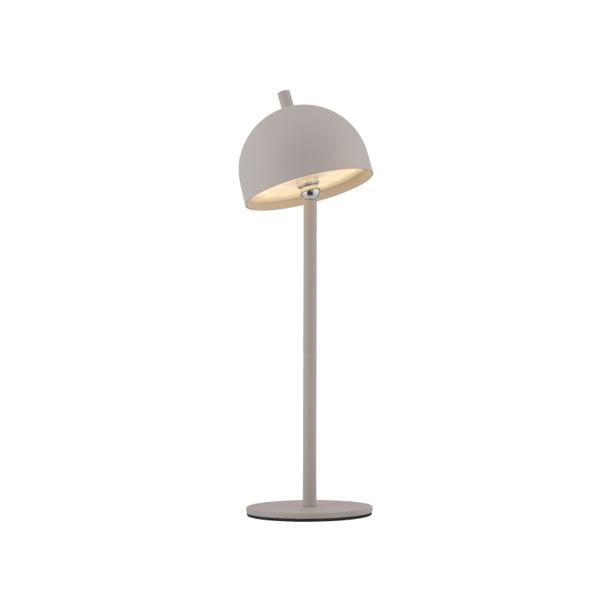 Schöner Wohnen 19244-39 - Lámpara de mesa LED recargable para exterior BELLIS, regulable con control táctil LED/2,5W/5V 2600 mAh IP54 gris