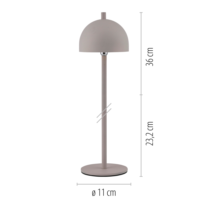 Schöner Wohnen 19244-39 - Lámpara de mesa LED recargable para exterior BELLIS, regulable con control táctil LED/2,5W/5V 2600 mAh IP54 gris