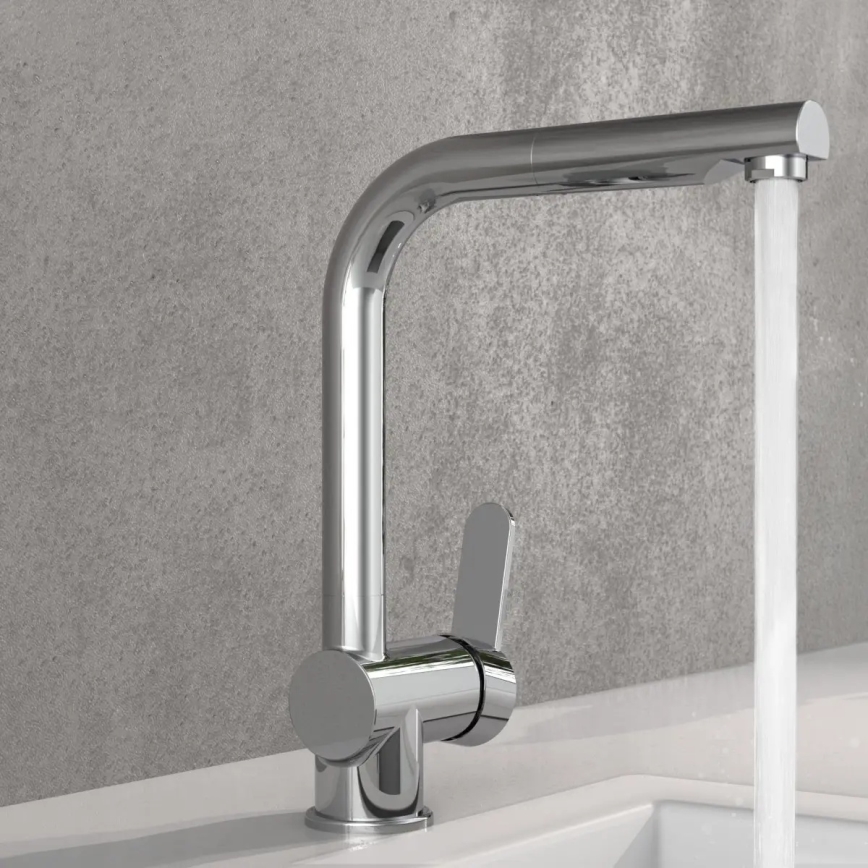 Schütte 79700 - Grifo de cocina con rociador extraíble LONDON, cromado brillante