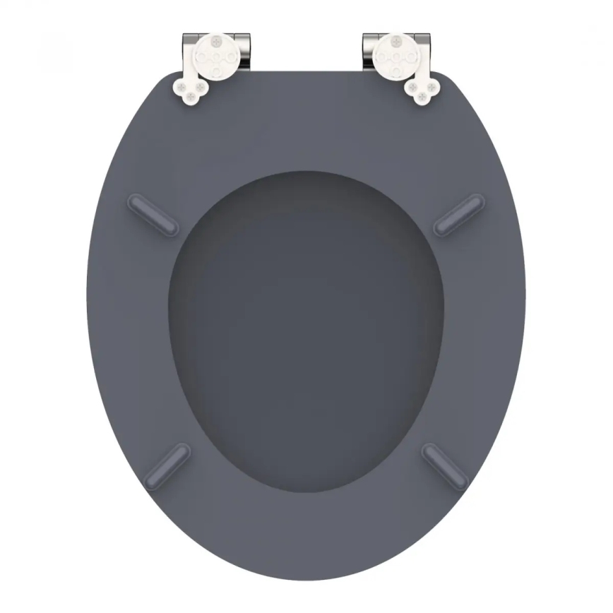 Schütte 80104 - Asiento de inodoro SPIRIT Antracita con cierre amortiguado SoftClose, madera MDF