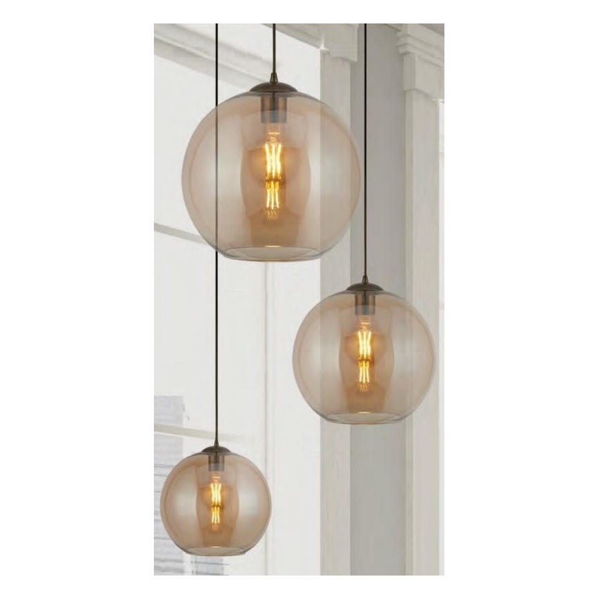 Searchlight - Lámpara colgante BALL 1xE27/60W/230V bronce