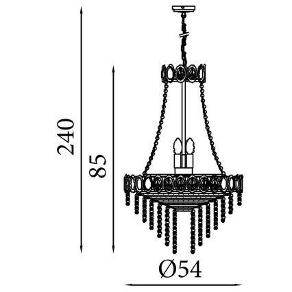 Searchlight - Lámpara colgante con cadena LOUIS PHILLIPE 8xE14/60W/230V
