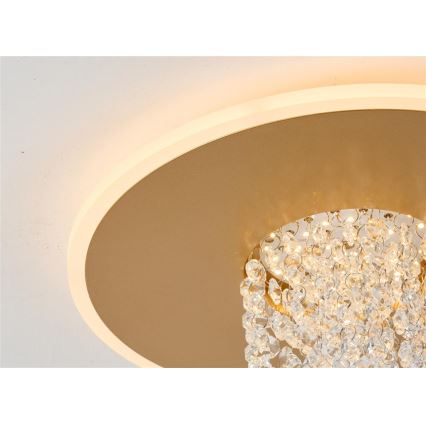 Searchlight - Lámpara de techo LED regulable DELUGE LED/20W/230V Ø 31,5 cm dorada