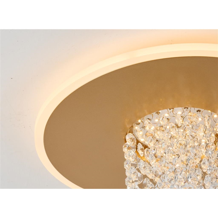 Searchlight - Lámpara de techo LED regulable DELUGE LED/20W/230V Ø 31,5 cm dorada
