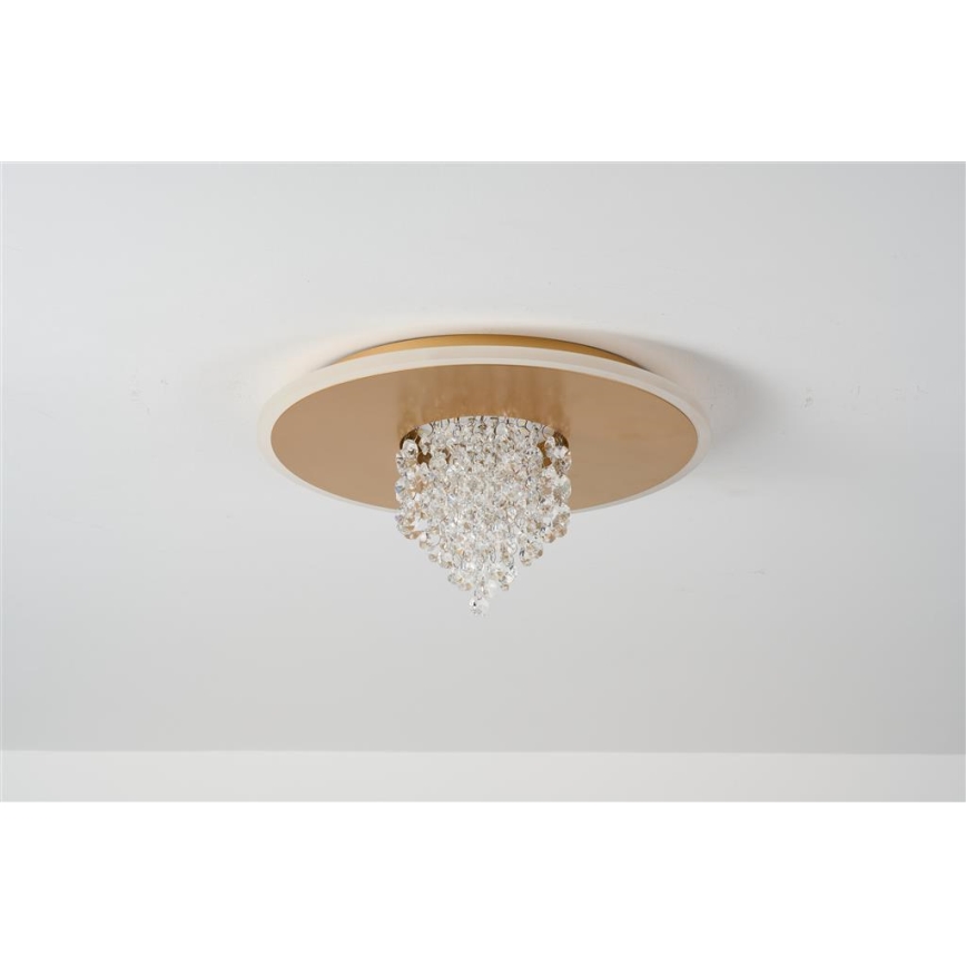 Searchlight - Lámpara de techo LED regulable DELUGE LED/20W/230V Ø 31,5 cm dorada