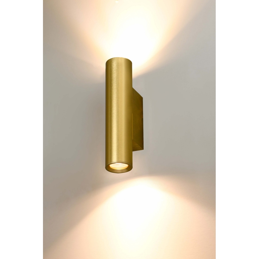 Searchlight - Aplique de pared BEACON 2xGU10/10W/230V dorado