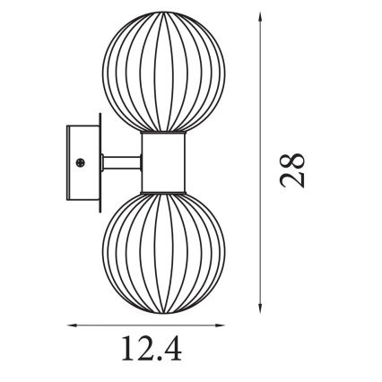 Searchlight - Aplique de pared LUMINSPHERE 2xG9/7W/230V latón