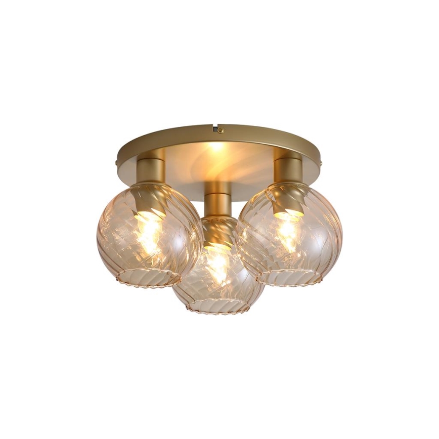 Searchlight - Lámpara de techo RADIANCE 3xE27/60W/230V Ø 37,5 cm dorado