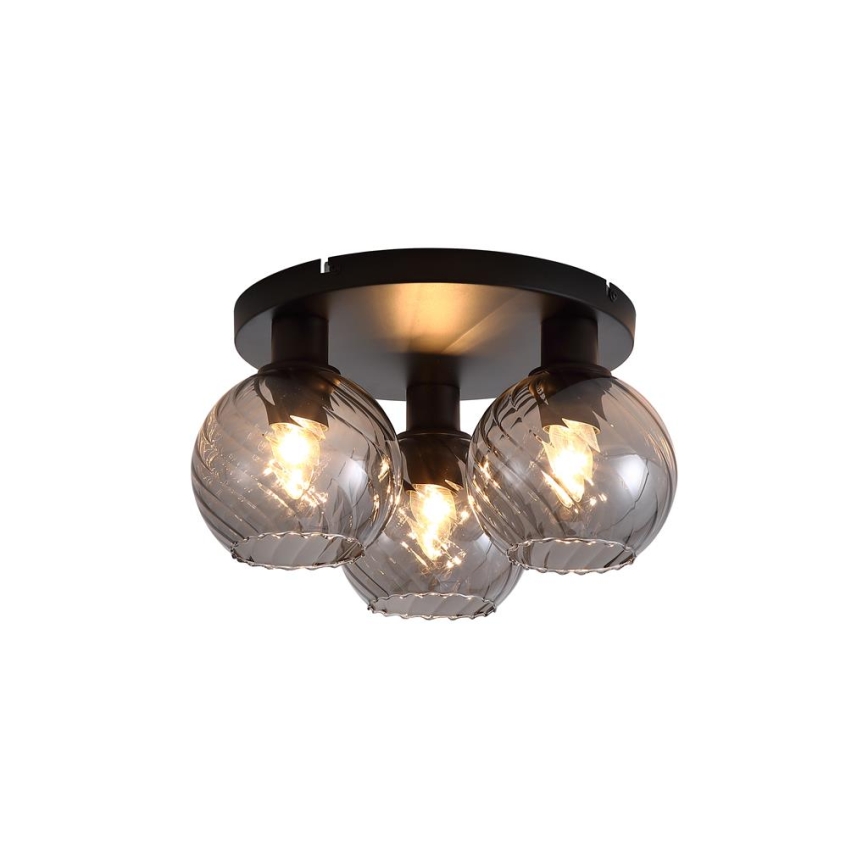 Searchlight - Lámpara de techo RADIANCE 3xE27/60W/230V Ø 37,5 cm negra