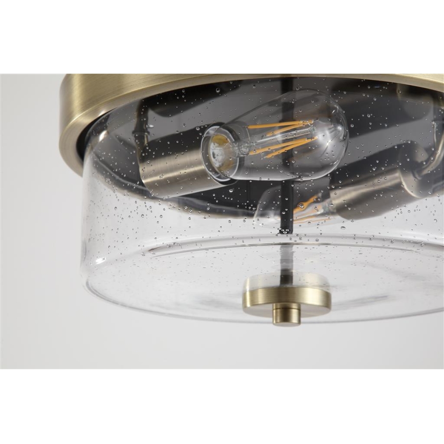 Searchlight - Plafón de techo para baño PRESTON 2xE27/60W/230V IP44 Ø 33 cm latón