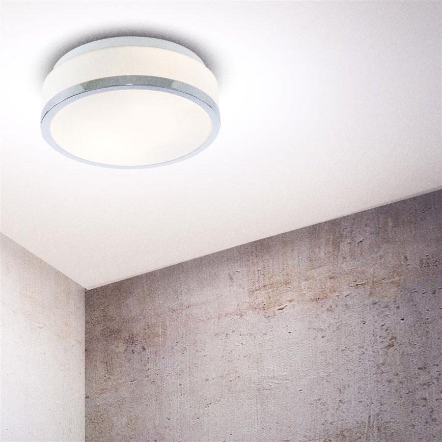 Searchlight - Luminaria de techo para baño DISC 2xE27/60W/230V IP44