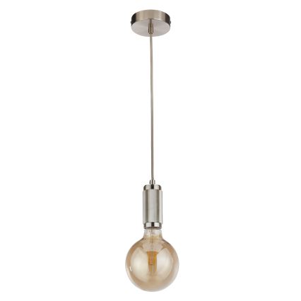 Searchlight - Lámpara colgante con cable SUSPENSION 1xE27/60W/230V plateada