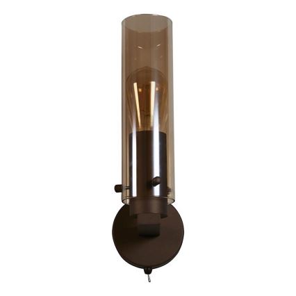 Searchlight - Aplique de pared SWEDEN 1xE27/60W/230V marrón/ahumado