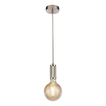 Searchlight - Lámpara colgante con cable SUSPENSION 1xE27/60W/230V plateada