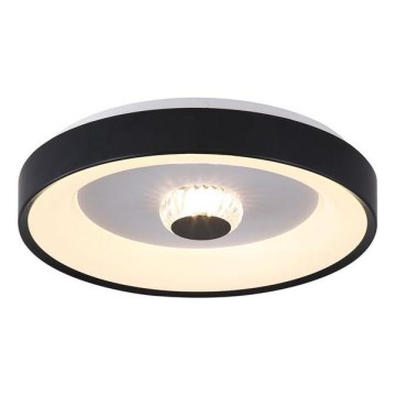 Searchlight - Lámpara de techo LED regulable POLKA LED/24W/230V + LED/6W Ø 38,5 cm negra