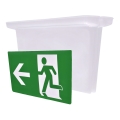 Señal de techo para iluminación de emergencia con pictogramas
