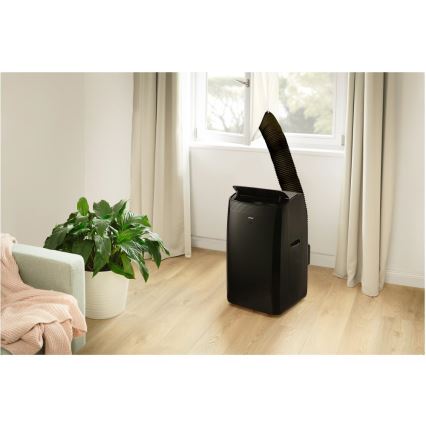 Sencor - Aire acondicionado móvil inteligente 4 en 1 con accesorios completos 900W/230V 9000 BTU Wi-Fi negro + mando a distancia