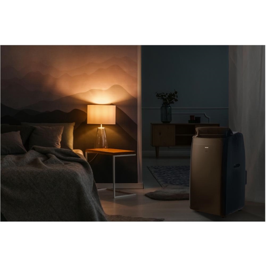 Sencor - Aire acondicionado móvil inteligente 4 en 1 con accesorios completos 900W/230V 9000 BTU Wi-Fi negro + mando a distancia