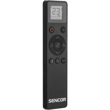 Sencor - Aire acondicionado móvil inteligente 4 en 1 con accesorios completos 900W/230V 9000 BTU Wi-Fi negro + mando a distancia