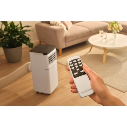 Sencor - Aire acondicionado portátil inteligente 3 en 1 con todos los accesorios incluidos 1020W/230V 10000 BTU Wi-Fi blanco + mando a distancia