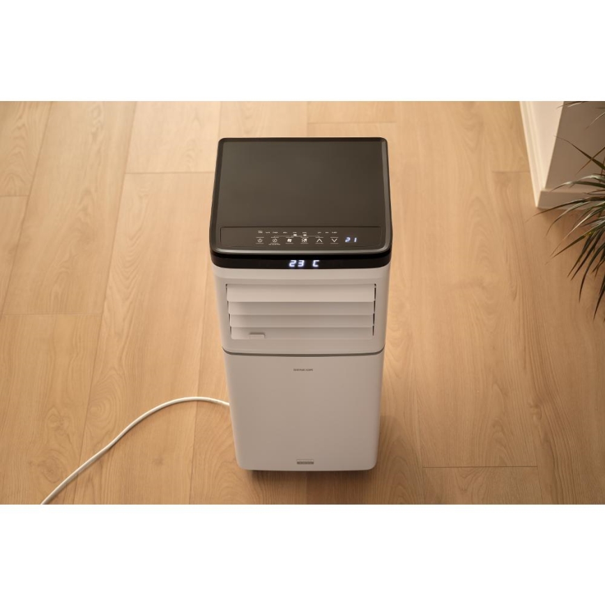 Sencor - Aire acondicionado portátil inteligente 3 en 1 con todos los accesorios incluidos 1020W/230V 10000 BTU Wi-Fi blanco + mando a distancia