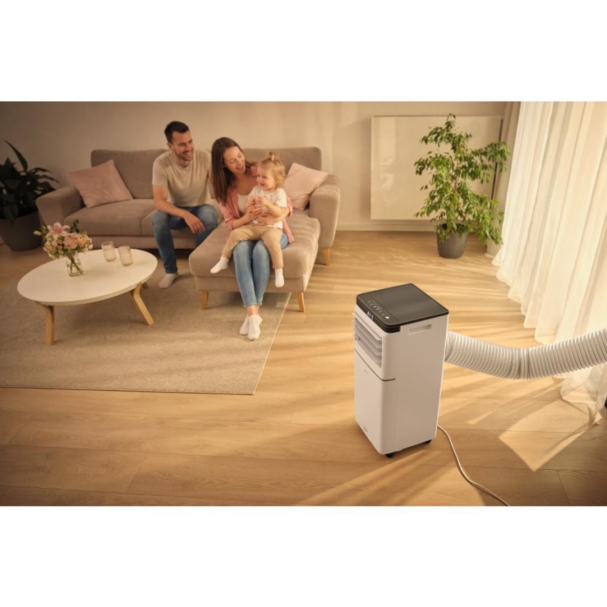 Sencor - Aire acondicionado portátil inteligente 3 en 1 con todos los accesorios incluidos 1020W/230V 10000 BTU Wi-Fi blanco + mando a distancia