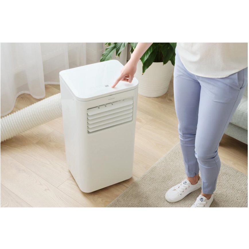 Sencor - Aire acondicionado portátil inteligente 3 en 1 incluye kit completo de accesorios 760W/230V 7000 BTU Wi-Fi + mando a distancia