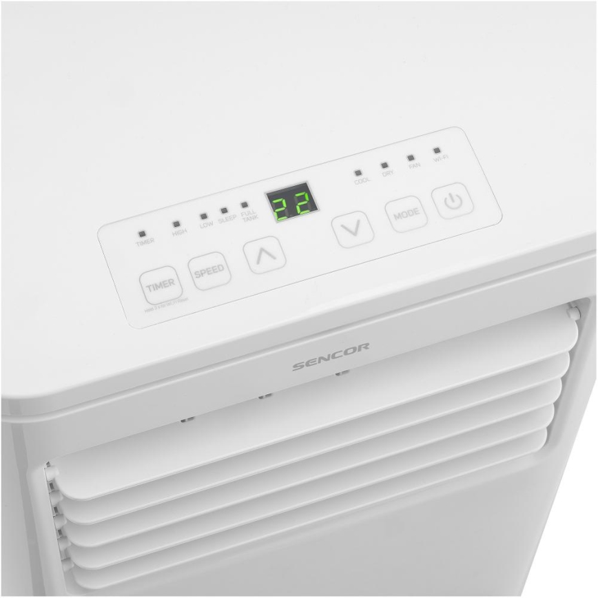 Sencor - Aire acondicionado portátil inteligente 3 en 1 incluye kit completo de accesorios 760W/230V 7000 BTU Wi-Fi + mando a distancia