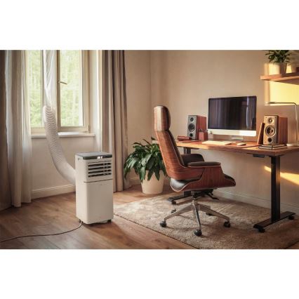 Sencor - Aire acondicionado móvil inteligente 3 en 1 con kit completo de accesorios 815W/230V 8000 BTU Wi-Fi blanco + mando a distancia