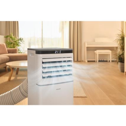 Sencor - Aire acondicionado móvil inteligente 3 en 1 con kit completo de accesorios 815W/230V 8000 BTU Wi-Fi blanco + mando a distancia
