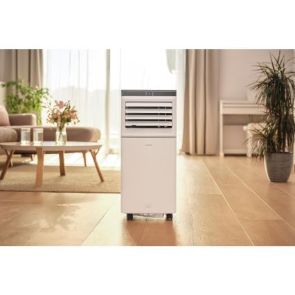 Sencor - Aire acondicionado móvil inteligente 3 en 1 con kit completo de accesorios 815W/230V 8000 BTU Wi-Fi blanco + mando a distancia