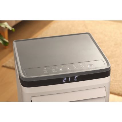 Sencor - Aire acondicionado móvil inteligente 3 en 1 con kit completo de accesorios 815W/230V 8000 BTU Wi-Fi blanco + mando a distancia