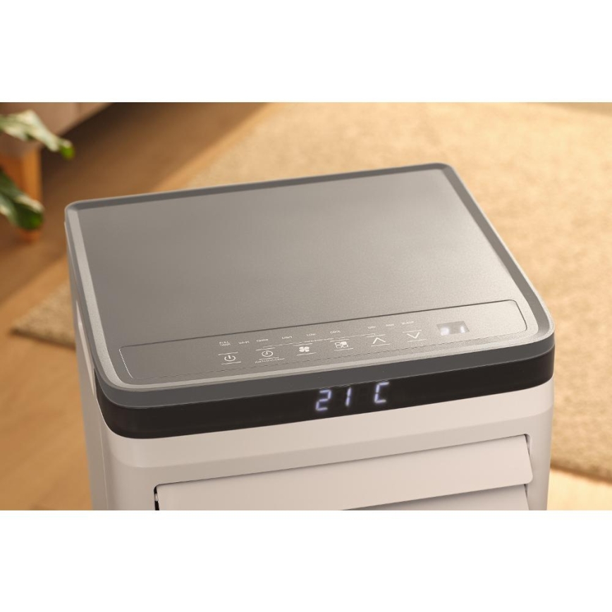 Sencor - Aire acondicionado móvil inteligente 3 en 1 con kit completo de accesorios 815W/230V 8000 BTU Wi-Fi blanco + mando a distancia