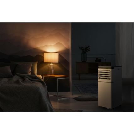 Sencor - Aire acondicionado móvil inteligente 3 en 1 con kit completo de accesorios 815W/230V 8000 BTU Wi-Fi blanco + mando a distancia