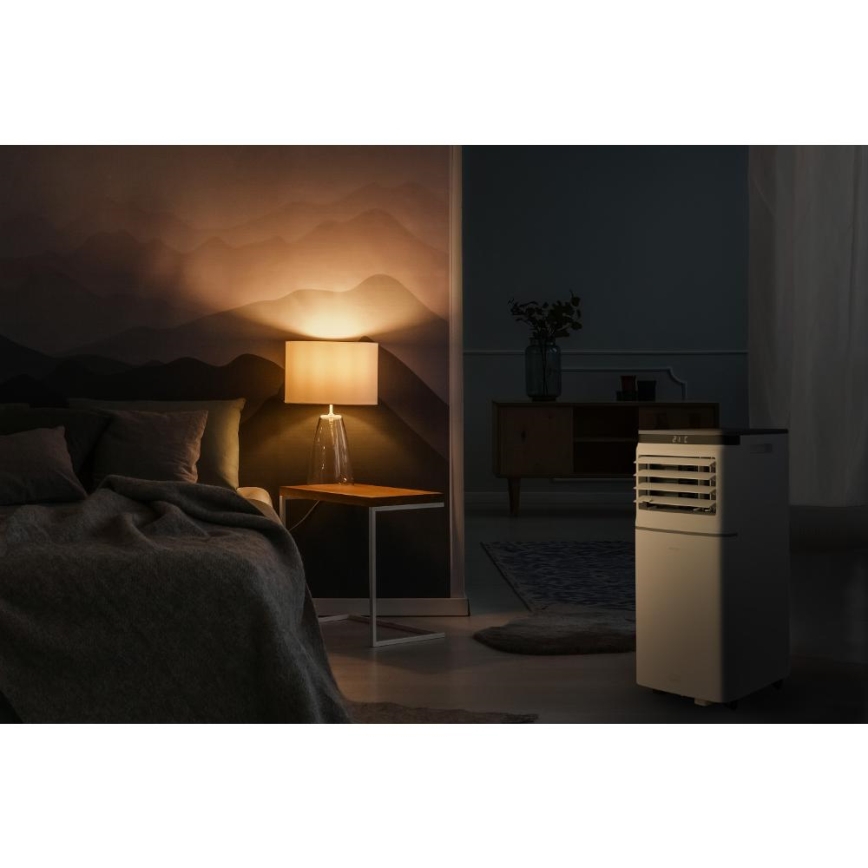 Sencor - Aire acondicionado móvil inteligente 3 en 1 con kit completo de accesorios 815W/230V 8000 BTU Wi-Fi blanco + mando a distancia