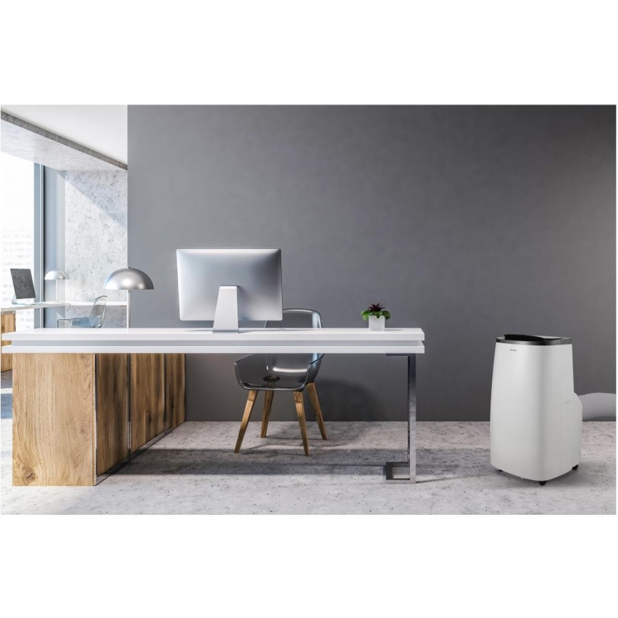 Sencor - Aire acondicionado móvil inteligente 4 en 1 incluye accesorios completos 1700W/230V 12000 BTU Wi-Fi blanco + mando a distancia
