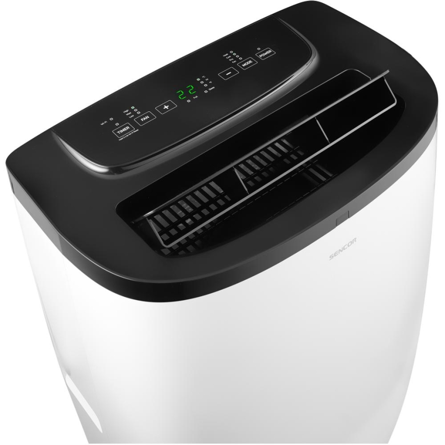 Sencor - Aire acondicionado móvil inteligente 4 en 1 incluye accesorios completos 1700W/230V 12000 BTU Wi-Fi blanco + mando a distancia