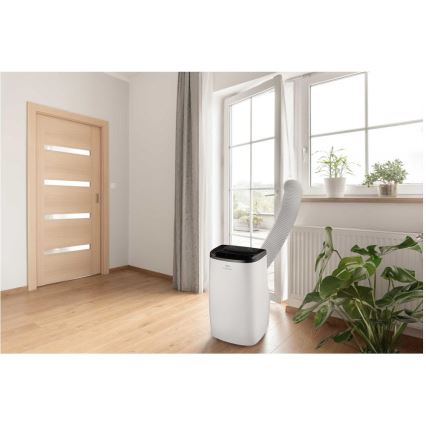 Sencor - Aire acondicionado portátil inteligente 4 en 1 con kit completo de accesorios 1750W/230V 18000 BTU Wi‑Fi blanco + mando a distancia