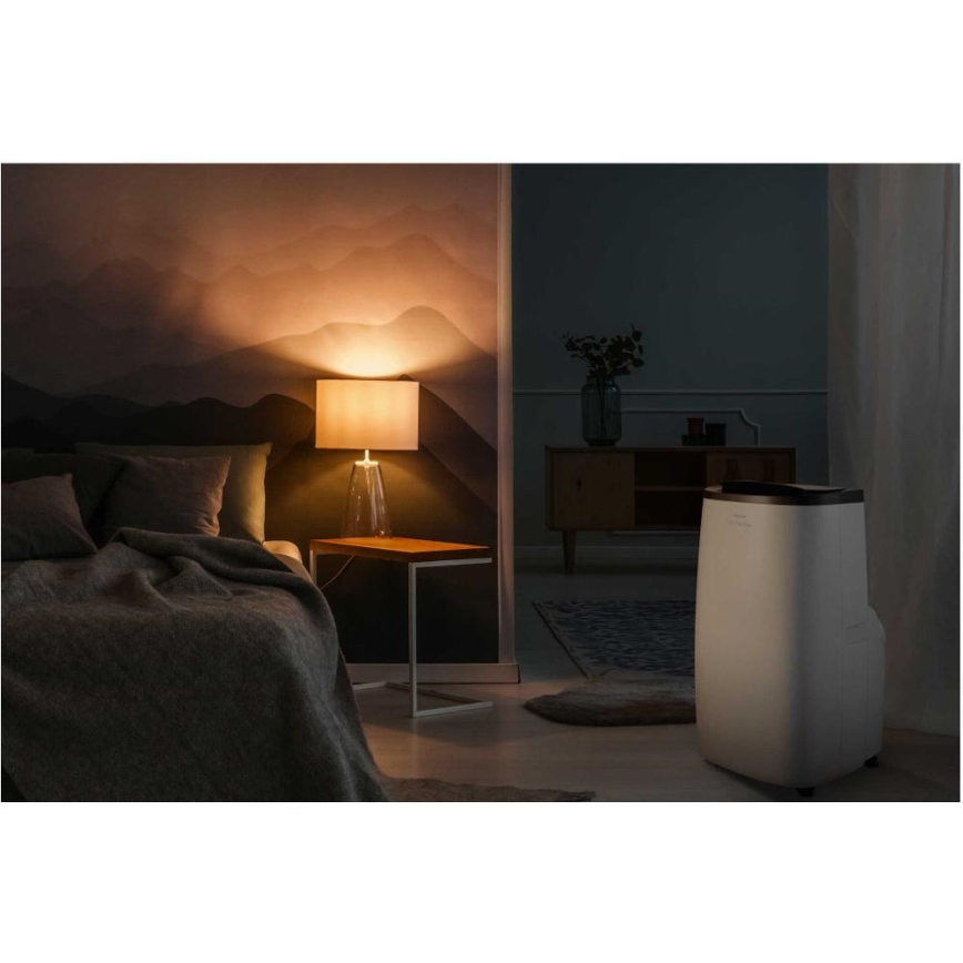 Sencor - Aire acondicionado portátil inteligente 4 en 1 con kit completo de accesorios 1750W/230V 18000 BTU Wi‑Fi blanco + mando a distancia