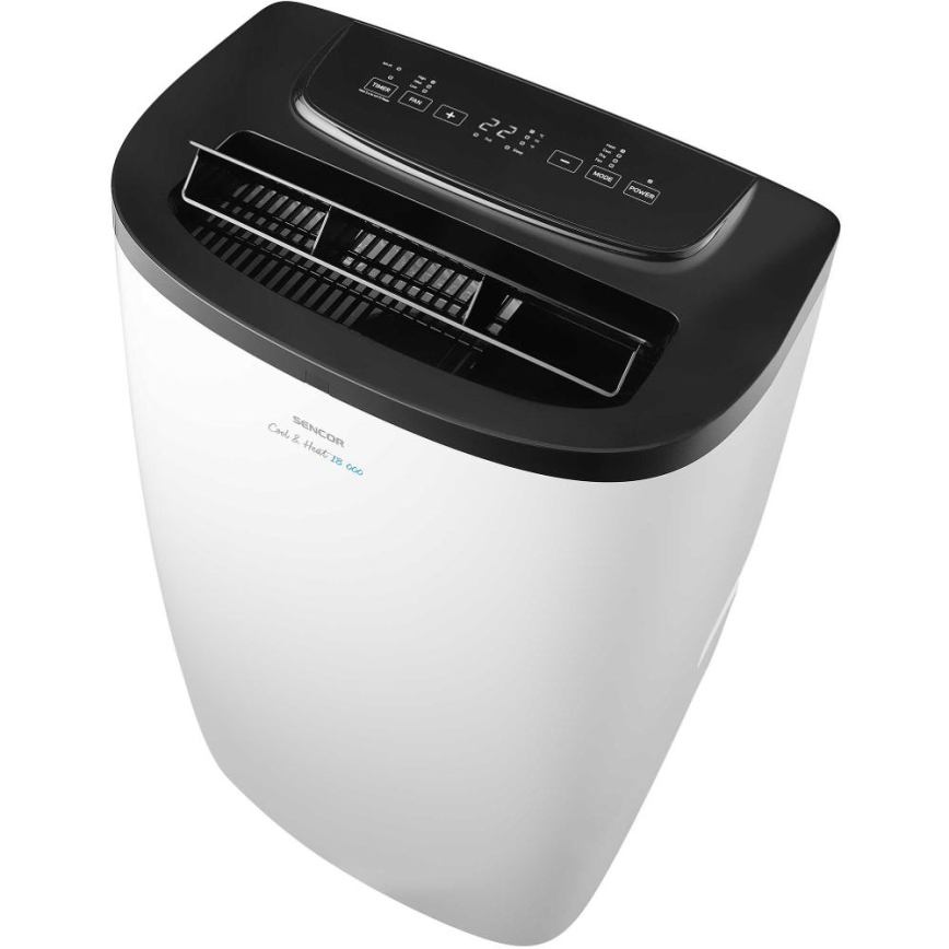 Sencor - Aire acondicionado portátil inteligente 4 en 1 con kit completo de accesorios 1750W/230V 18000 BTU Wi‑Fi blanco + mando a distancia